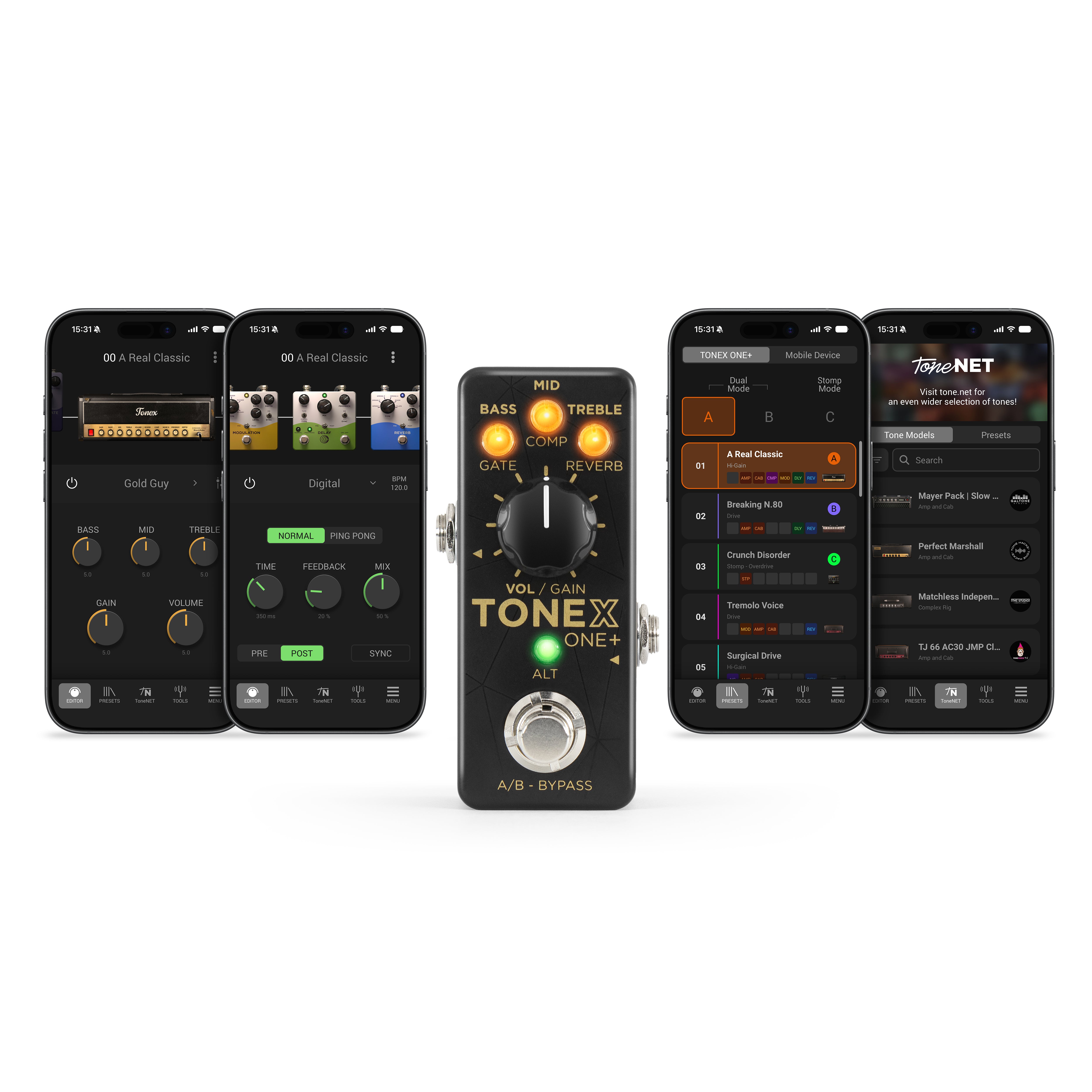 TONEX ONE+ | AI Amp & Effects Pedal with Bluetooth