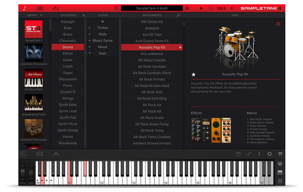 SampleTank 4 sound library browser