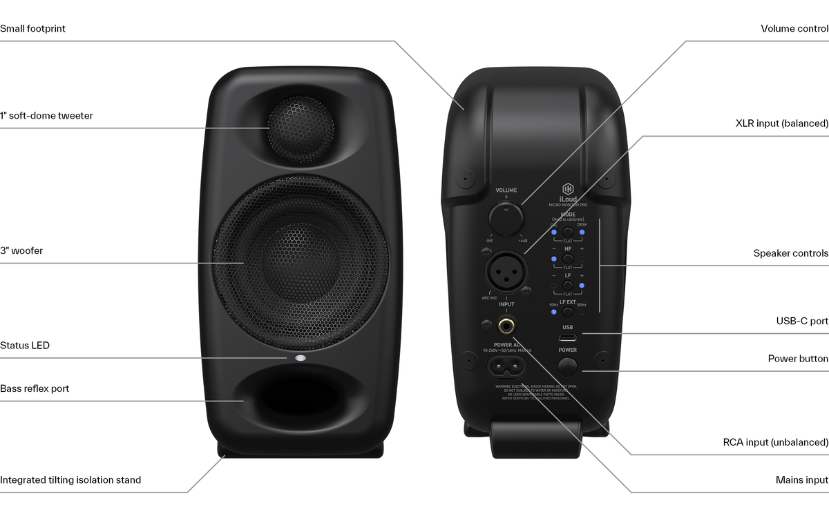 iLoud Micro Monitor Pro | Compact Studio Monitors with ARC X Calibration