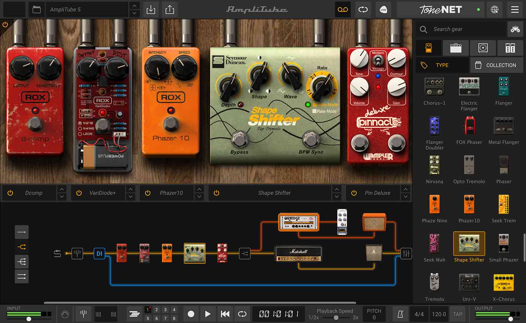 AmpliTube 5 amp simulation and guitar gear modeling software