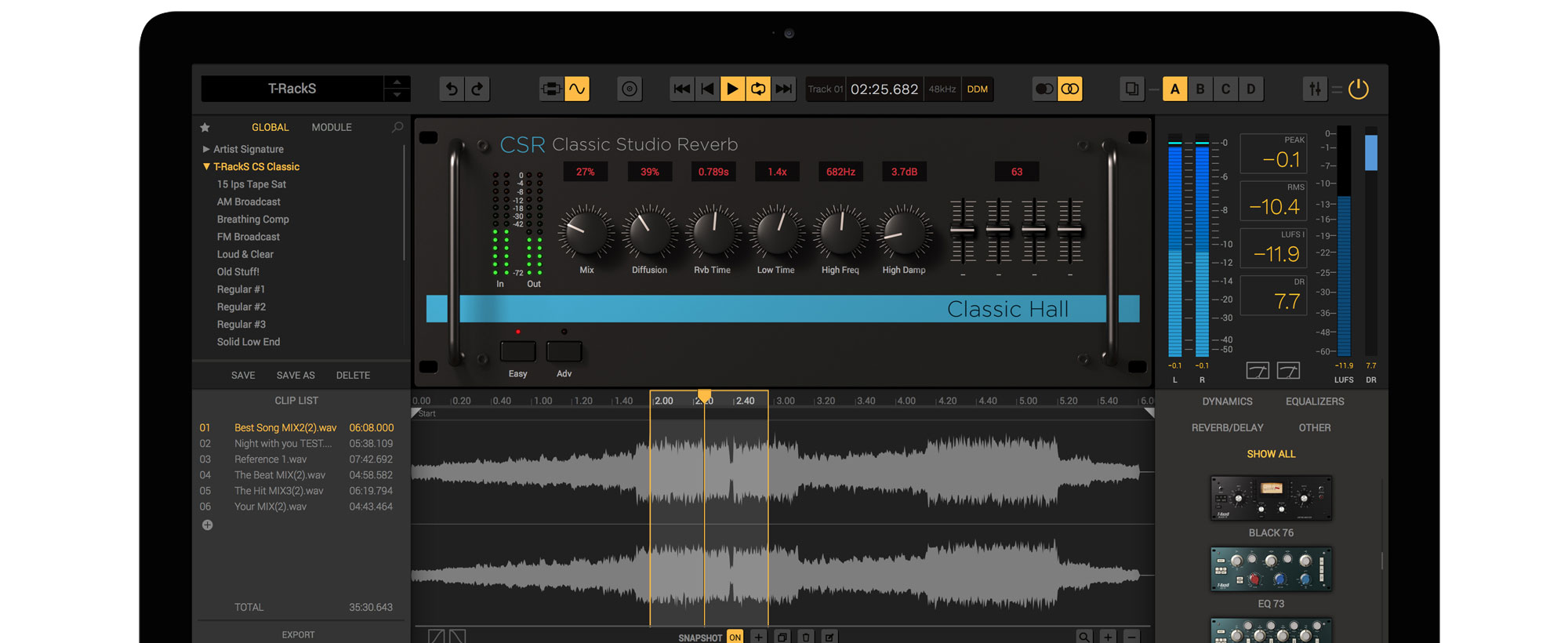 CSR Hall Reverb